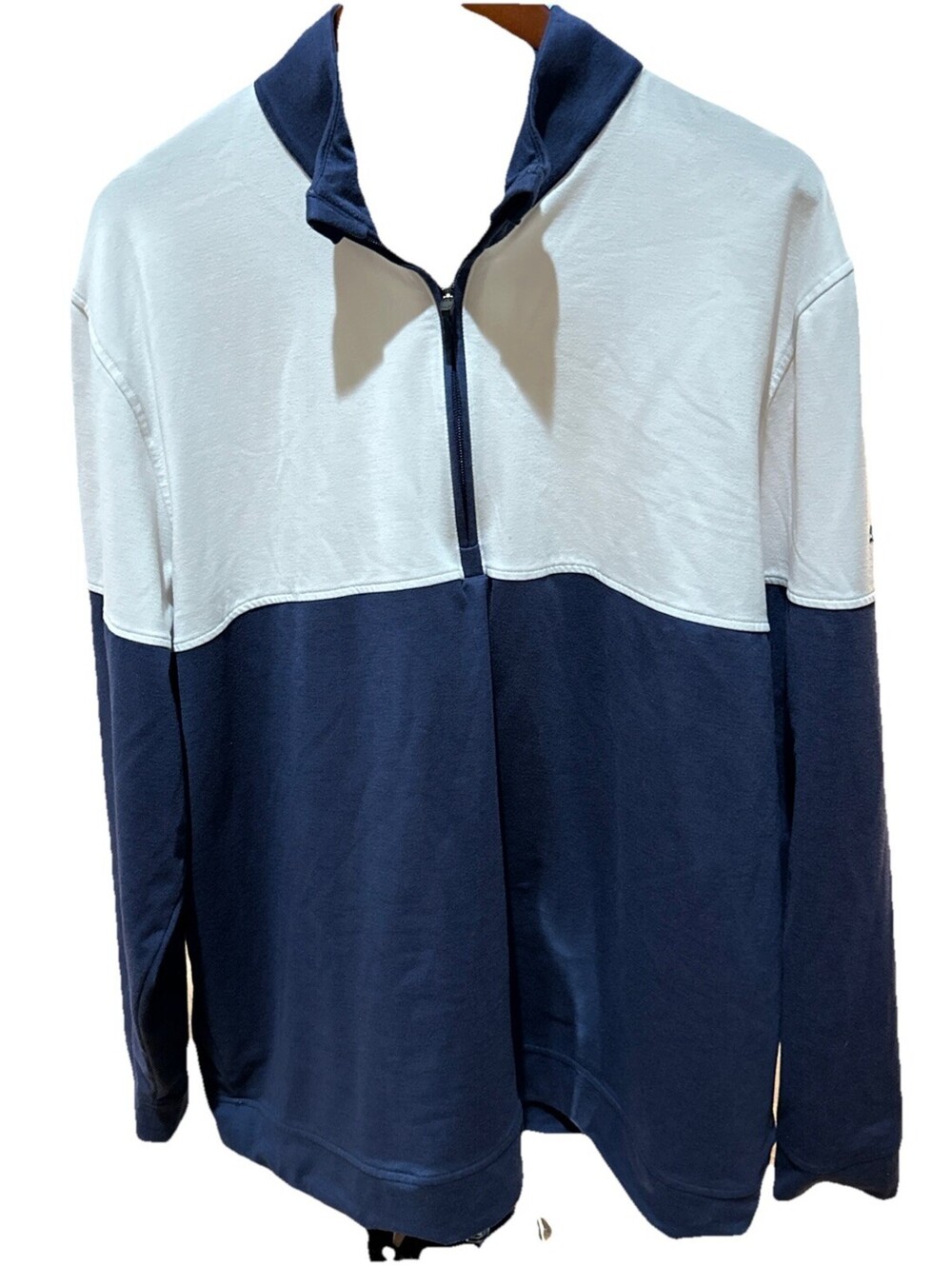 Puma Colorblock Half Zip Pullover Size 2XL Navy Blue And White